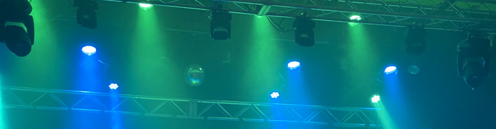 blue and green theater stage lights Albuquerque